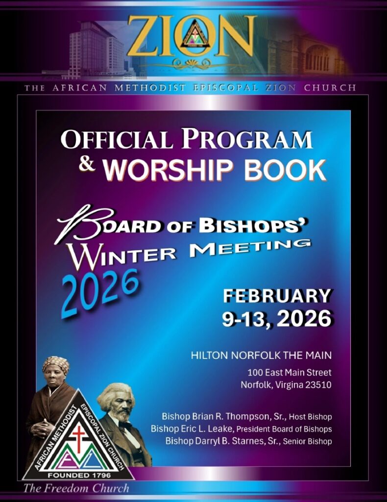 The African Methodist Episcopal Zion Church Board of Bishops' Winter Meeting Official Program and Worship Booklet February 9-13, 2026_page-0001